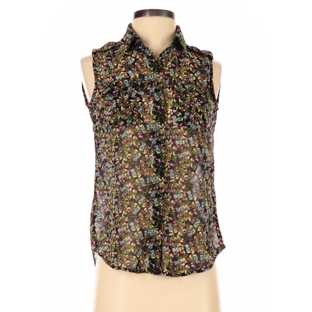 Banana republic xs petite floral button up tank